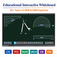 Papan Tulis Interaktif Edukasi 55/65/75/86 Inci Ultra HD 4K LED Smart Flat Panel Layar Tampilan Pengajaran Sekolah 50-Touch