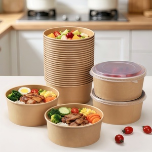 Bol en papier kraft de 390 ml, logo personnalisé imprimé, jetable, pour la vente de crèmes glacées et de desserts dans l'industrie de la restauration - Product Image 1