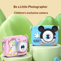 Caméra numérique pour enfants HD 1080p avec double objectif, enregistreur vidéo transfrontalier, appareil photo numérique pour enfants, dessin animé, jeu, mignon, amusant, mini appareil photo reflex jouet