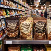 Sachets Doypack Personnalisés à Motifs pour Mélange de Noix, en Feuille d'Aluminium et Mylar, Imprimés, pour Pistaches et Fruits Secs, Emballages Scellés