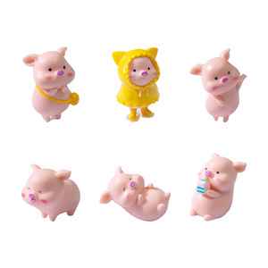 Figurine de cochon mignon en tissu jaune Weij Landscape, accessoires de décoration de scène DIY, petit ornement de bureau - Product Image 5