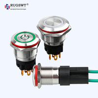 Interrupteurs à bouton-poussoir métalliques LED 16 mm à montage sur panneau SPDT DPDT, à verrouillage/momentané, étanches IP65 IP67 pour machines d'ingénierie