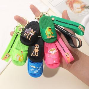 Grenz überschreitende beliebte Shanhaijing Gummi umwelt freundliche digitale Foto Cartoon Schlüssel bund Slipper-Stil Anhänger Zink legierung angepasst - Product Image 2
