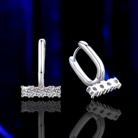 Gioielli in argento 925 Test di diamanti passato taglio brillante 0.8 carati VVS D colore Moissanite forma U orecchini a cerchio a goccia per donna