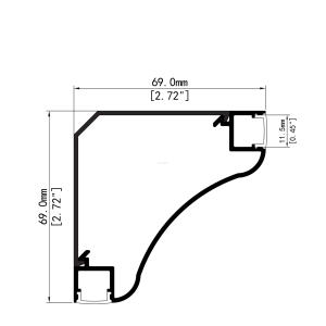 Profilé <span class=keywords><strong>Aluminium</strong></span> LED Réversible 69x69mm, Nouveau Design, pour Plafond, Cornière Lumineuse pour Ruban LED - Product Image 4