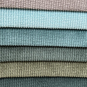 热卖涤纶素色宽羽状条纹灯芯绒天鹅绒提花沙发面料凯特 - Product Image 2