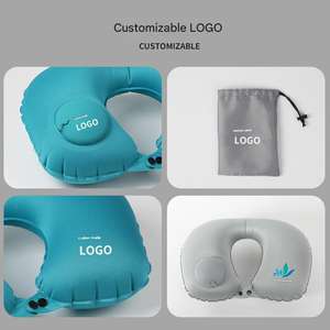 Sıcak satış özelleştirilmiş sıkmak şişme boyun yastığı süper yumuşak rahat yüksek kaliteli seyahat şekerleme u-şekilli yastık - Product Image 2
