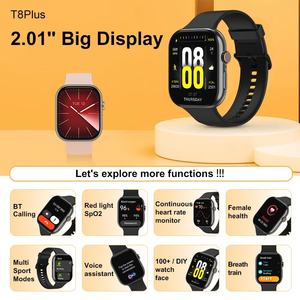 Montre connectée T8PLUS transfrontalière, écran AMOLED, Android, carrée, IP68, modes sportifs multiples, fréquence cardiaque, aluminium, silicone, magnétique - Product Image 4