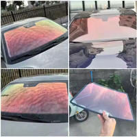 Film pour vitres de voiture à changement de couleur anti-UV, effet caméléon violet, en matériau PET à cristaux liquides