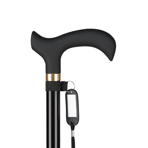 Canne de marche télescopique réglable en alliage d'aluminium, antidérapante, noire, pour personnes âgées - Product Image 1