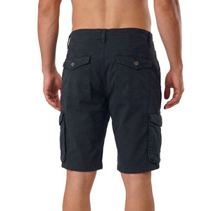 Shorts cargo pour homme, couleur unie, taille mi-haute, fermeture boutonnée, shorts décontractés de style bermuda avec poches, tissu en coton respirant - Product Image 4