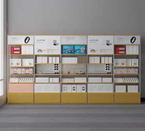 Présentoir mural en bois, série de 11 pièces, conception personnalisée, présentoir contre le mur pour magasin d'électronique - Product Image 3