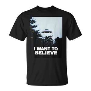 Camiseta I Want To Believe Ufo Encounter, diseño clásico para fanáticos de los extraterrestres - Product Image 1