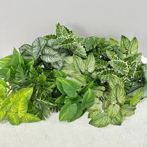 Plante artificielle en pot Meng Jie, 24 feuilles, mini plante verte, Monstera Deliciosa, fougère, verdure décorative d'intérieur - Product Image 3
