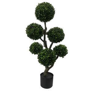 Albero Topiario Artificiale SanBao Milan Ball 90CM, Pianta Simulata, Vegetazione Finta in Vaso di Plastica per Decorazione Interna ed Esterna - Product Image 1