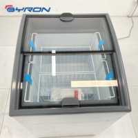 Congélateur à crème glacée à refroidissement direct de petite taille, design compact, couvercle en verre transparent, faible consommation d'énergie pour kiosque, mini-marché