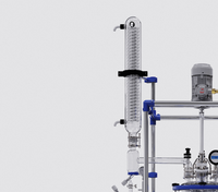 Réacteur en verre à double enveloppe automatique de 200 L avec contrôle PLC et moteur 220 V 750 W, service après-vente fourni pour les usines de fabrication