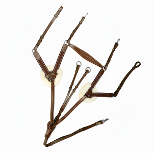 แผ่นหนังใส่นม5จุดสีดำพร้อมที่ยึดสำหรับวิ่งและยางยืดสำหรับบุขนสัตว์ - Product Image 1