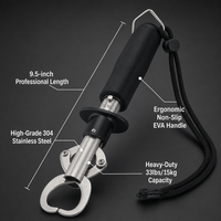 Pince à poisson professionnelle en acier inoxydable 304 avec balance intégrée, 9,5 pouces, robuste, capacité 15 kg/33 lb, déclencheur à ressort