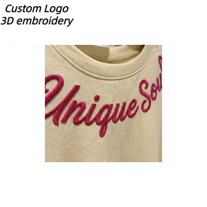 TKAN734D Sudaderas con Capucha Bordadas en 3D al por Mayor, con Logotipo de Marca en Blanco, Sudaderas de Forro Polar Grueso para Hombre, Sudadera de Moda con Cuello Redondo - Product Image 1