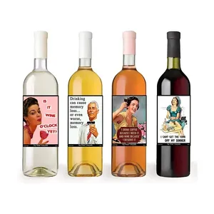 Accept Custom Vinyl Bottle Sticker Printing Water Proof Self Adhesive Wine Label Roll