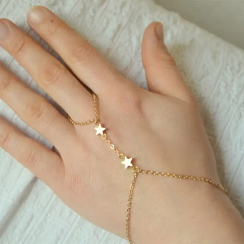 Lateefah OEM Wholesale Gift Jewelry Fingers Real Gold Plating Star Bracelet For Women