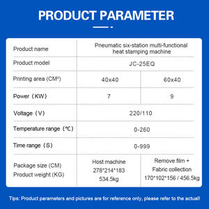 Presse à chaud pneumatique automatique à 6 stations Rotary Carouse 60x40cm <span class=keywords><strong>pour</strong></span> sacs non tissés - Product Image 2