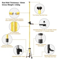 NEXLASER SYLAVAL Prisme de nivellement télescopique durable de 3.6m pour station totale de haute qualité