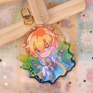 Custom Clear Acrylic Keychain Logo Cartoon Glitter Epoxy Keychain Charm Stand <b>Plastic</b> <b>Key</b> Chain Anime Acrylic Keyring - Product Image 2