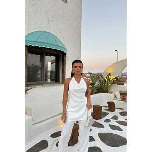 Conjunto de Dos Piezas Blanco, Largo por Encima de la Rodilla, Atuendo Moderno para la Temporada de Otoño, Nuevas Llegadas - Product Image 4