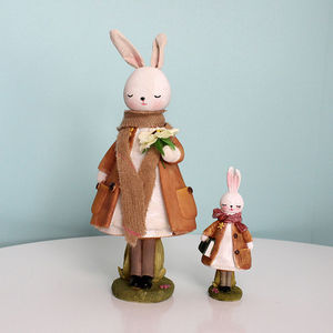 Figura de Conejito Adorable, Artesanía de Resina con Patrón Floral, Decoración para el Hogar, Regalo para Niñas - Product Image 4