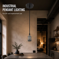 Douille de lampe E27 à vis grande taille électroplaquée avec fil – Accessoire pour support de lampe Edison