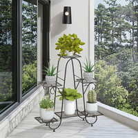 Support de plantes moderne en fer, durable, pour intérieur/extérieur, étagère et support pour pot de fleurs