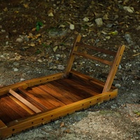Tragbarer Leichtgewicht-Klapptisch - Moderner Schwarznuss-Buchenholz Camping- und Outdoor-Picknicktisch
