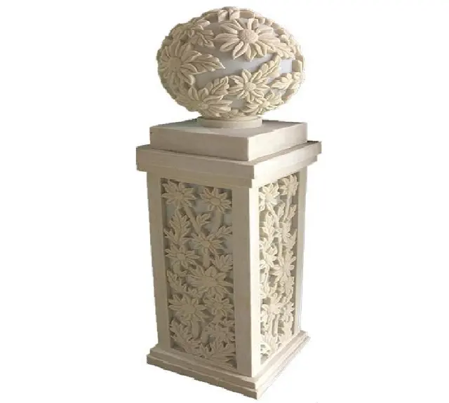 Ad Лучшая цена на садовый искусственный камень алебастер дизайн столб света с лучшим качеством и низкой ценой