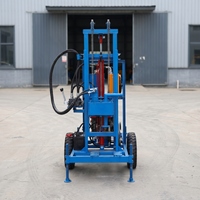 Machine de forage de puits d'eau 150m, plateforme hydraulique diesel avec niveleuse à pattes pour projets de déshydratation en construction