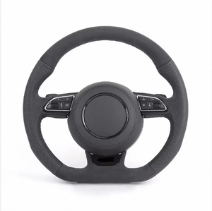 พวงมาลัยแบบ S-Line Sport Bottom Volant หุ้มหนัง Alcantara ด้านบน ไม่มีถุงลมนิรภัย สำหรับ Audi A6 C7 A3 <span class=keywords><strong>A4</strong></span> B8 <span class=keywords><strong>B9</strong></span> RS3 RS7 A8 - Product Image 1