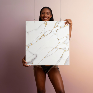 60x60cm Snow White Marble Premium Porcelain Tiles Outdoor Firebrick Scratch-Resistant Acid-Resistant Non-Slip Bathroom Mall - Product Image 1