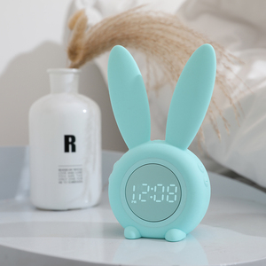 Horloge de noël en forme de <span class=keywords><strong>lapin</strong></span> pour enfants, dresseur du sommeil avec étagère de salle de bain, réveil, veilleuse - Product Image 5