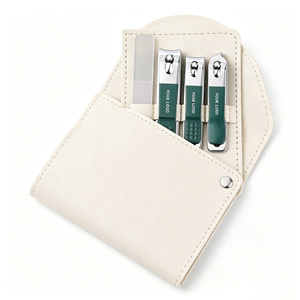 Ensemble de coupe-ongles personnalisé avec logo, en cuir PU, en acier inoxydable, ensemble de haute qualité de quatre pièces avec lime à ongles, <span class=keywords><strong>cadeau</strong></span> - Product Image 3