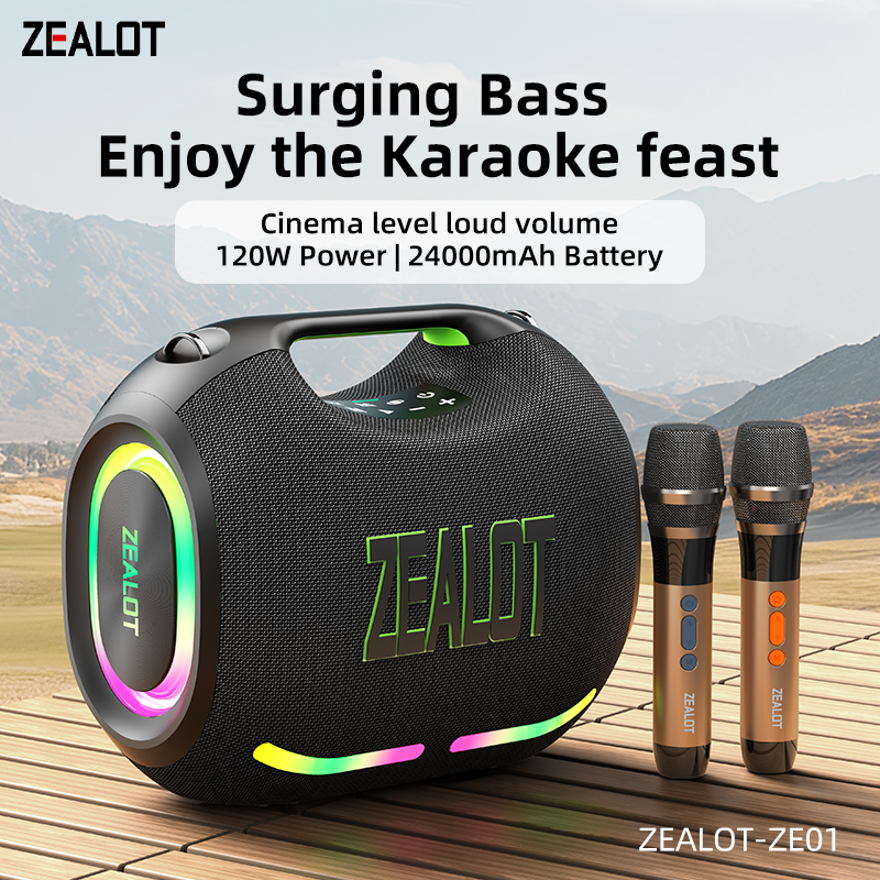 ZEALOT ZE01 Portable 120W Waterproof Speaker with 2 Wireless