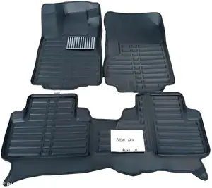 Hot sale 5D PVC leather customized luxury car floor mats waterproof anti-slip 3 pcs complete set