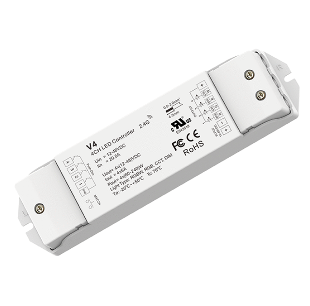 SKYDANCE 4CH 5A 12-48VDC RGBW CV Controller RGB Led Dimmers CCT LED RF Controller for LED Strip V4