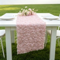Chemin de table en rosette de haute qualité pour les mariages, les fêtes, les banquets, la décoration, chemin de table en rosette adapté aux tables rectangulaires et rondes
