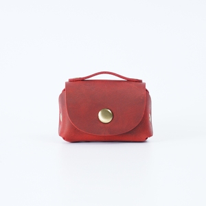 Vintage Crazy Horse Genuine Leather <b>Small</b> Coin <b>Purse</b> with Open Closure Portable Earphone Case for <b>Women</b> and Men Headphone Bag - Product Image 5