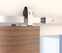Kit de quincaillerie pour porte coulissante sans cadre de style grange, en acier inoxydable, avec vis d'installation et kit d'assemblage facile, prix usine