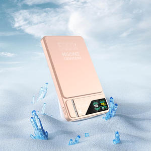 Batterie externe magnétique ultra-fine en alliage d'aluminium LF17 avec charge rapide 15W, 5000mAh/10000mAh, écran TFT et support intégré - Product Image 5