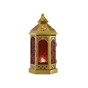 Lanterne Porte-Bougie Hexagonale Rétro en Fer Forgé Marocain Fait Main Durable Décoration de Noël pour la Maison Ornement du Moyen-Orient - Product Image 5