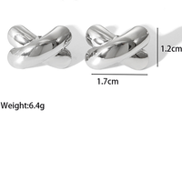 Boucles d'oreilles clous en forme de X lisses en acier inoxydable plaqué or PVD tendance, sans ternissement, vente en gros pour femmes et hommes