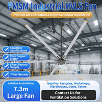 GIMEFAN 4m Axialer Industrie-Deckenventilator DOPPEL-KUGELLAGER 5 Flügel Aluminiumbeschichteter Zinkstahl Multispannung (380V/220V/110V)